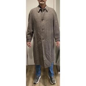 The Great Dane by Cosmopolitan Wool Houndstooth VINTAGE Trench Coat Mens XL RARE